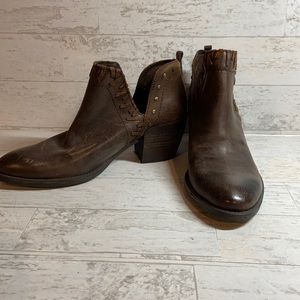 Dark brown ankle booties